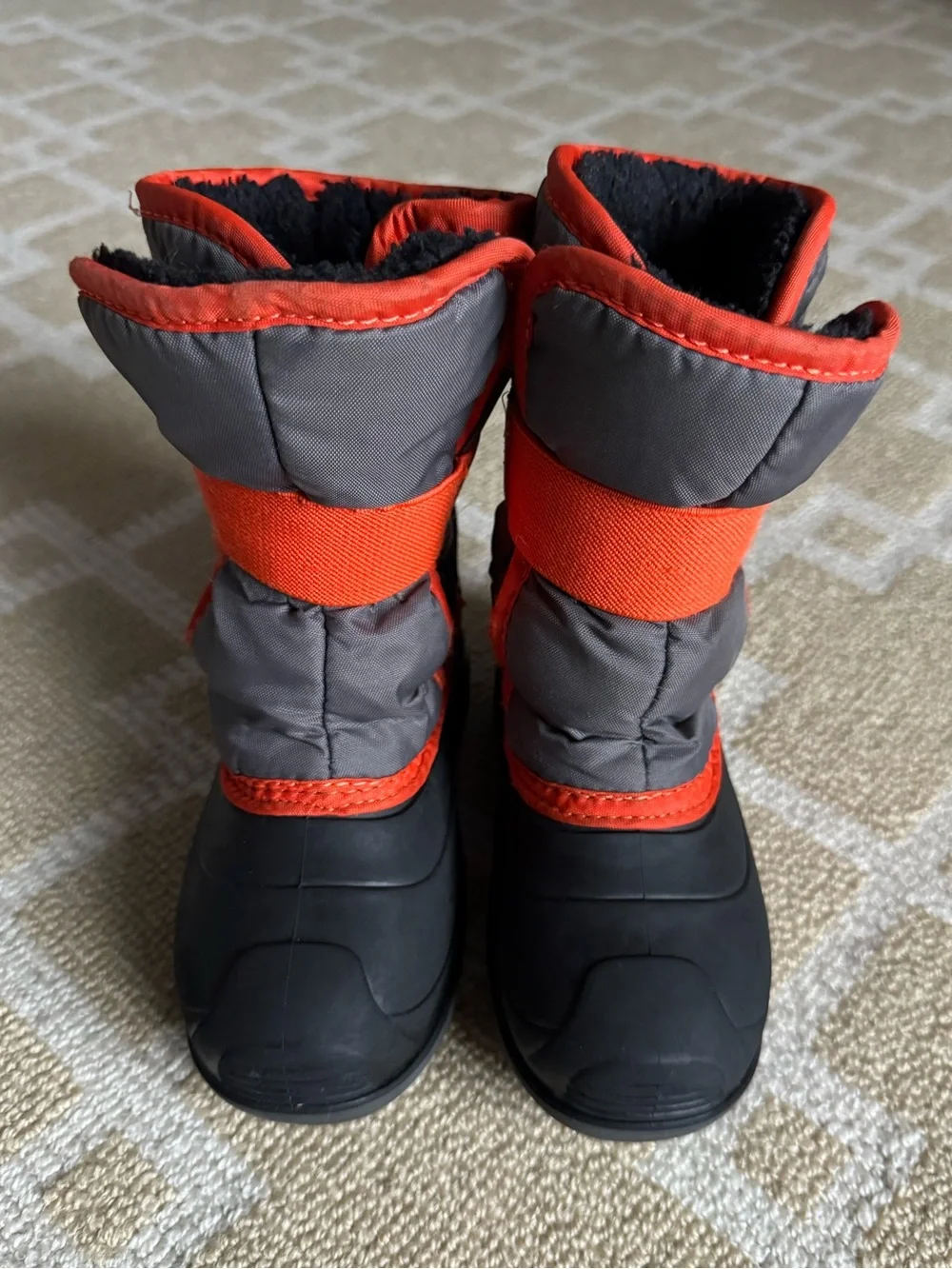 Kamik Kids Insulated Waterproof Winter Snow Boots Gray Orange Boys Size 10